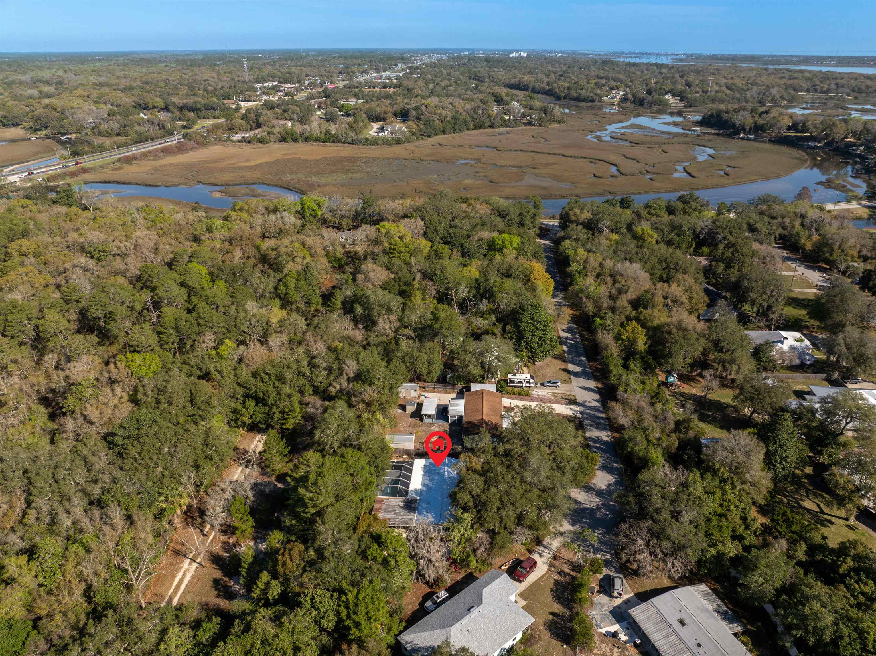 3979 Oak Terrace Road St. Augustine, FL 32086 - Photo 31 of 36 an aerial view of beach and residential building