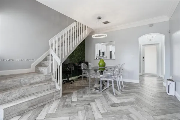 a view of entryway and dining room