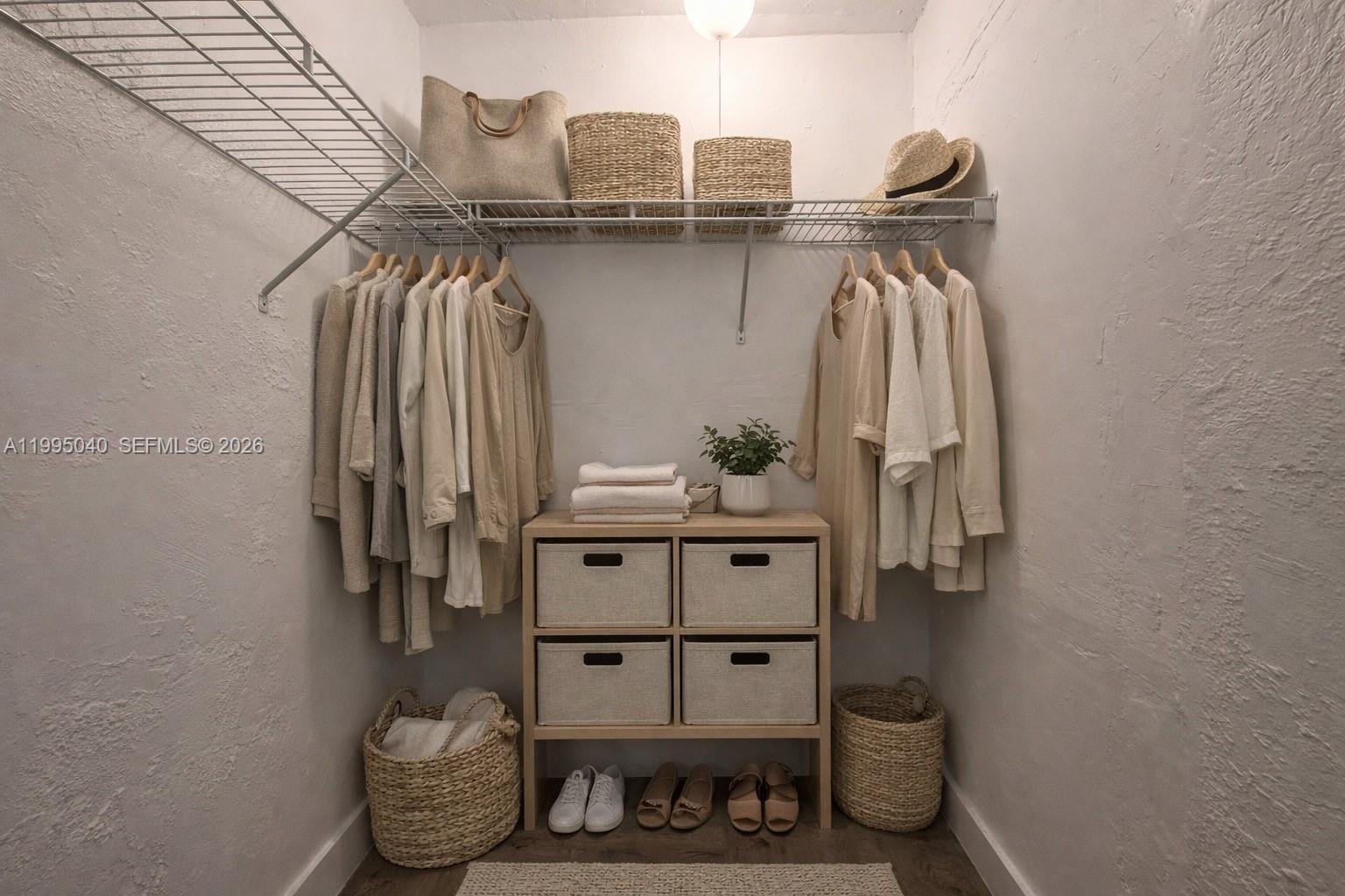 143 Southwest 9th Street, Unit 310 Miami, FL 33130 - Photo 10 of 20 a view of walk in closet with clothes and shoes