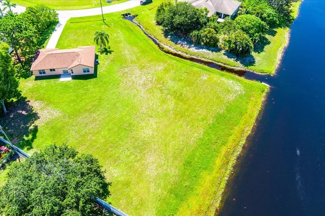 a yellow and red umbrella sitting in the middle of a garden