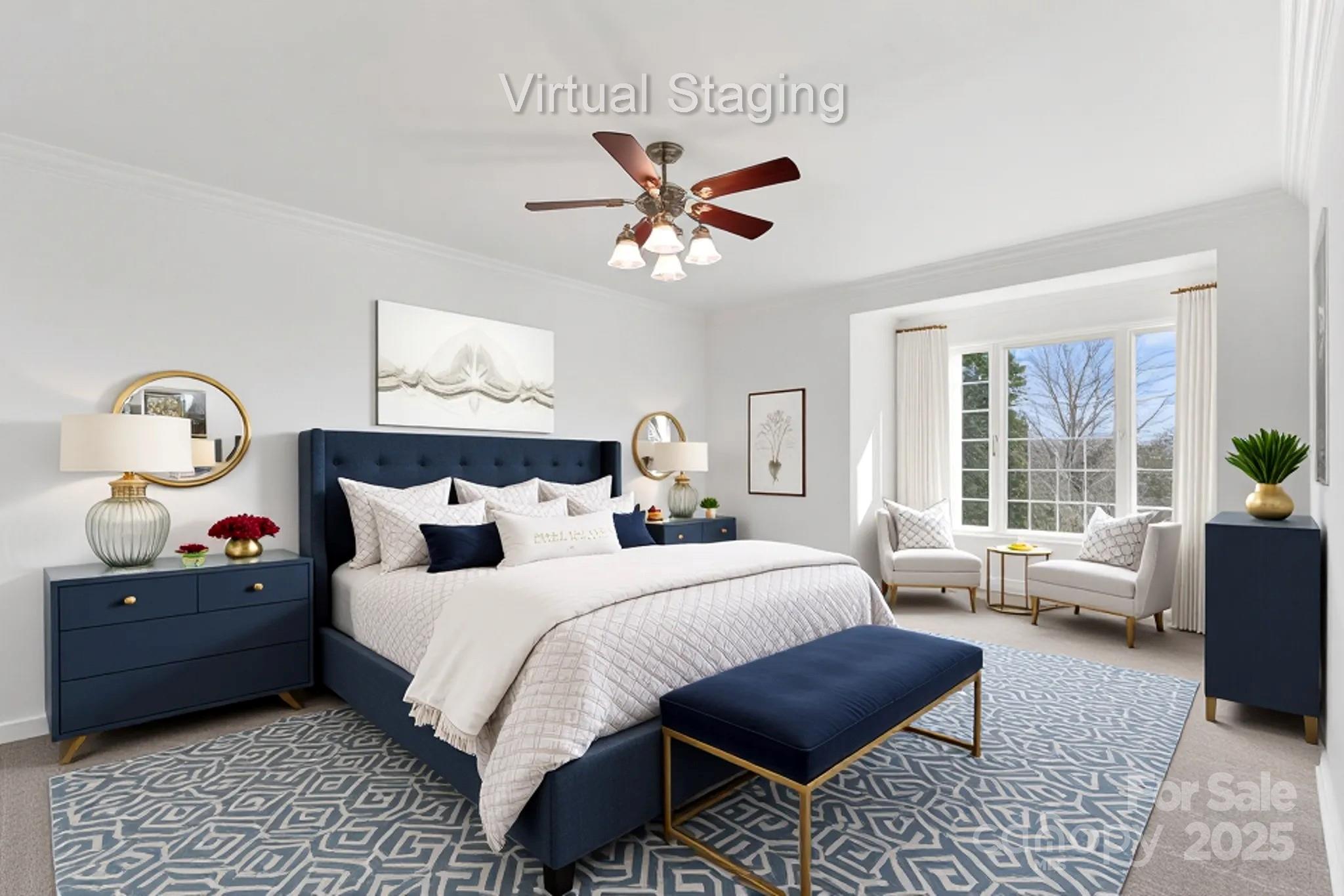 5774 Crown Terrace Hickory, NC 28601 - Photo 27 of 48 a bedroom with bed couch and window