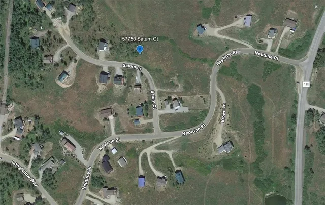 an aerial view of a swimming pool