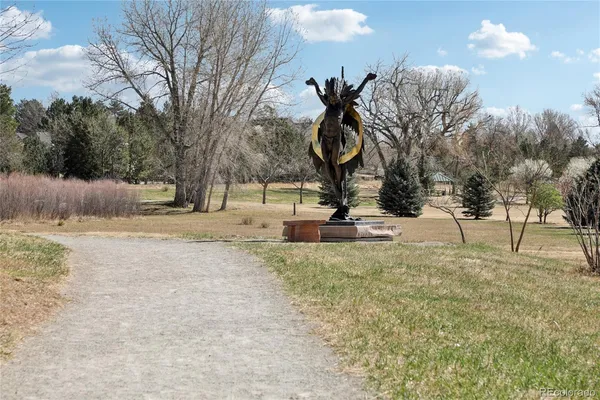 a view of a street with a building