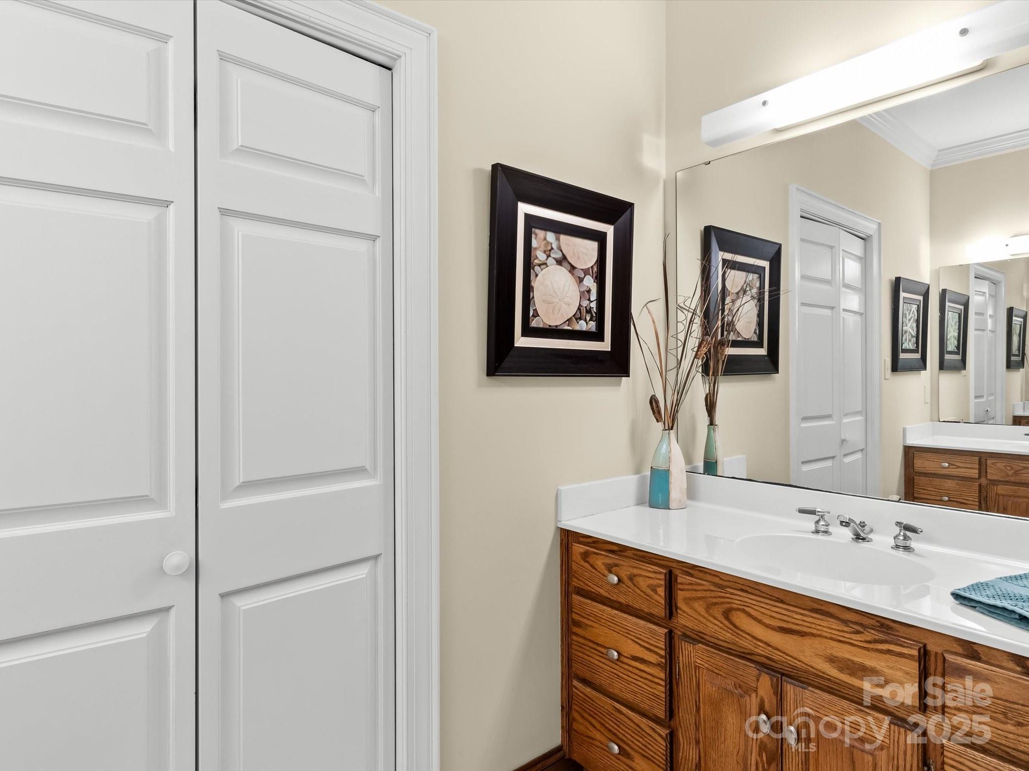 806 Lake Mist Drive Stanley, NC 28164 - Photo 30 of 47 a bathroom with a sink vanity and mirror