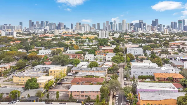 an aerial view of a city