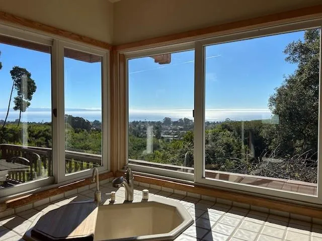 a outdoor view with a sitting space