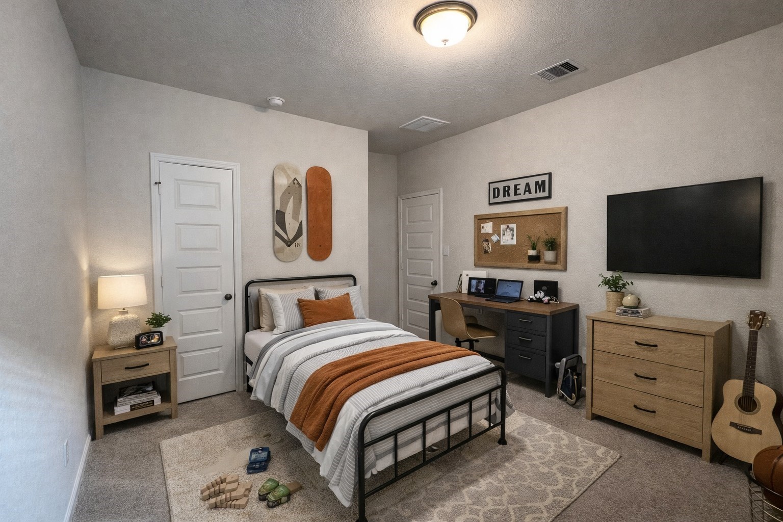 9749 Enclave Ridge Road Willis, TX 77318 - Photo 13 of 19 a bedroom with a bed and a flat screen tv
