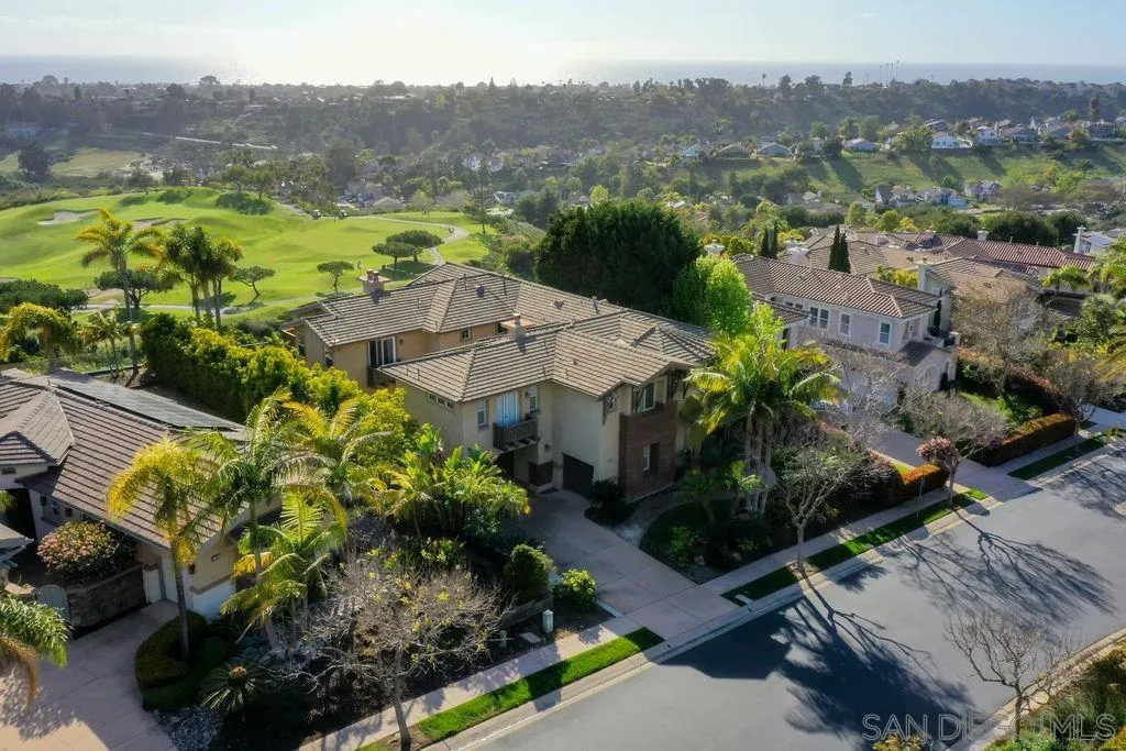 1375 Ravean Court Encinitas, CA 92024 - Photo 64 of 73 an aerial view of residential house with outdoor space and mountain view