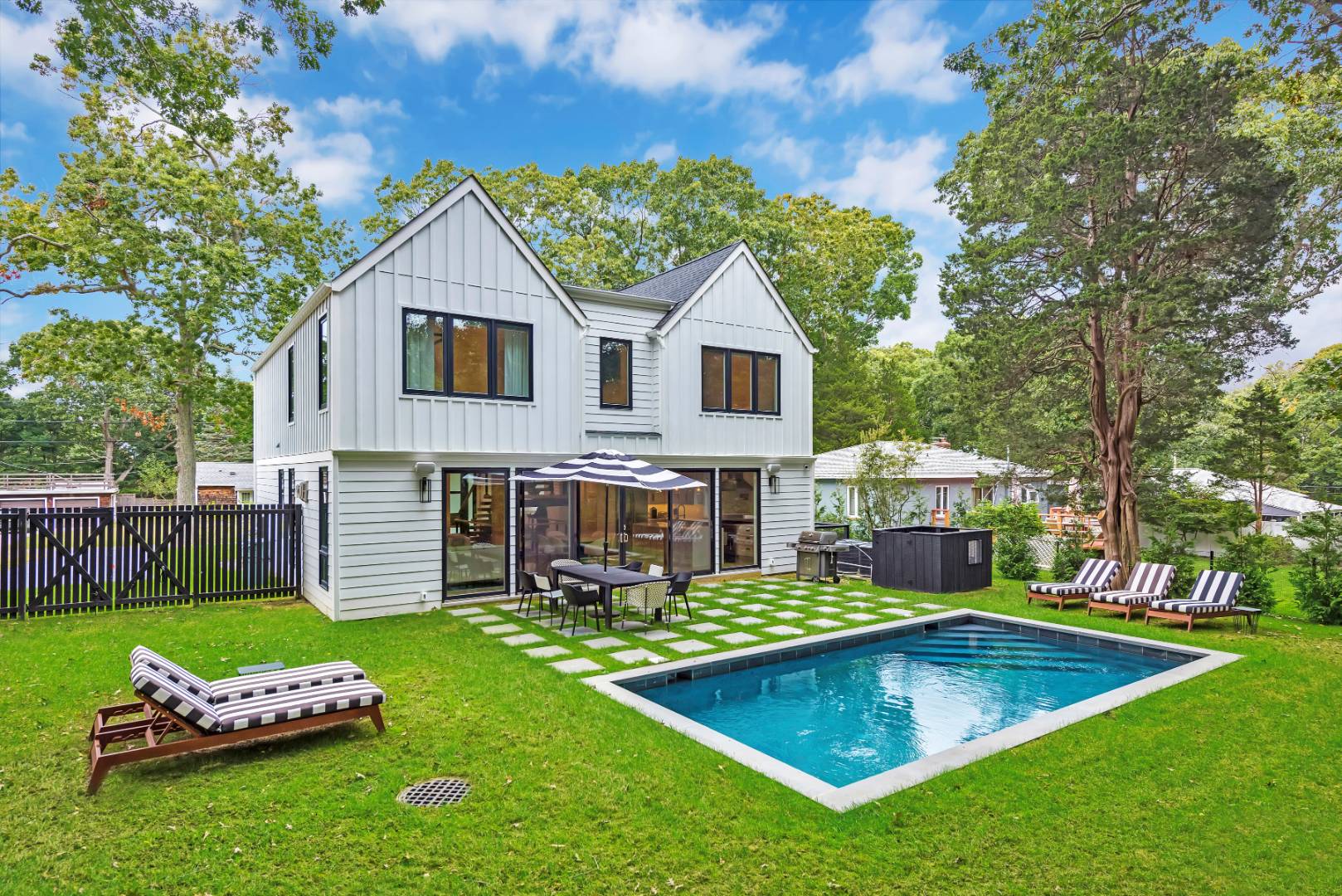 44 Richards Drive Sag Harbor, NY 11963 - Photo 32 of 37 a view of a house with swimming pool and yard