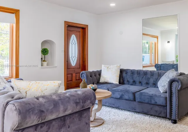 a living room with furniture