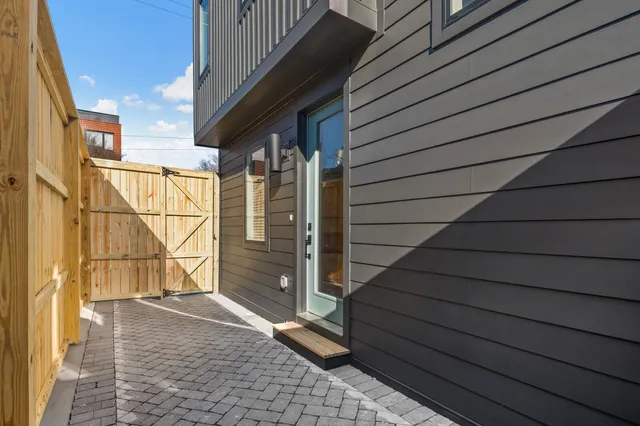 a view of wooden door