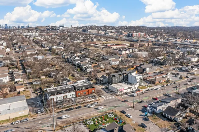 an aerial view of a city