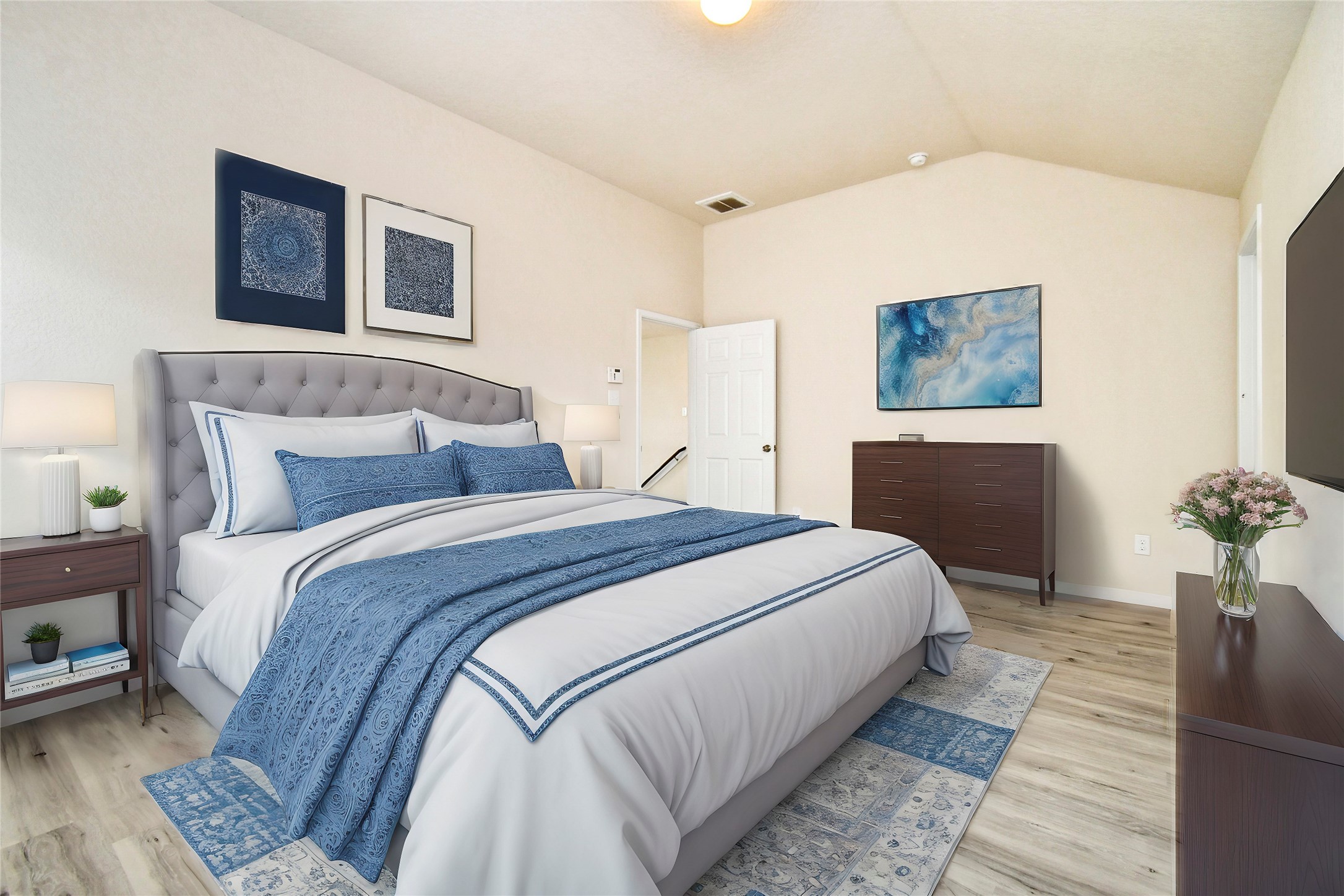 3227 Thicket Path Way Katy, TX 77493 - Photo 17 of 40 a bedroom with bed and painting on the wall