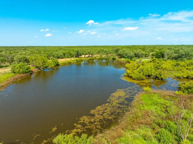 a view of a lake with a city