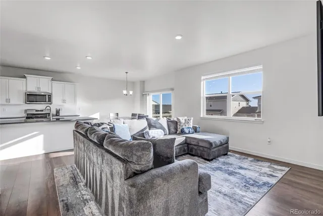 a living room with furniture and a couch