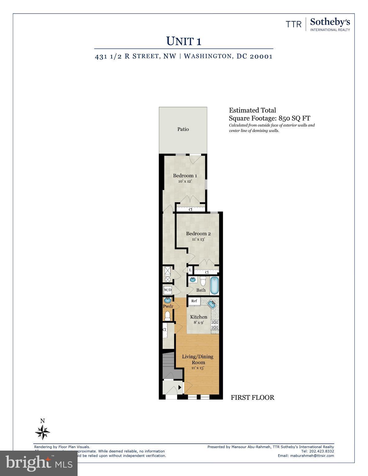 431 1/2 R Street Northwest, Unit 1 Washington, DC 20001 - Photo 22 of 22 Floor Plan