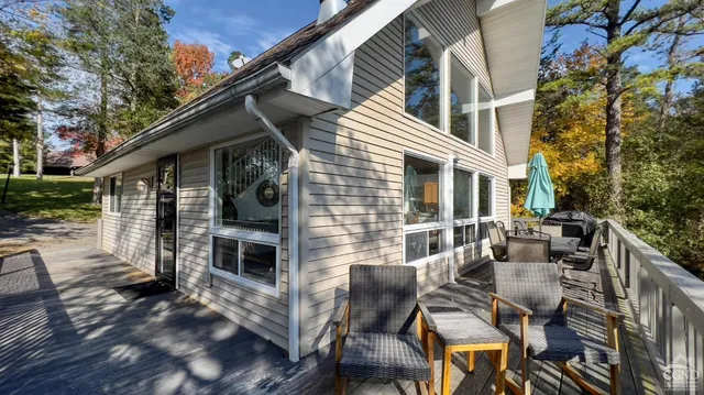 a view of a lake with a house