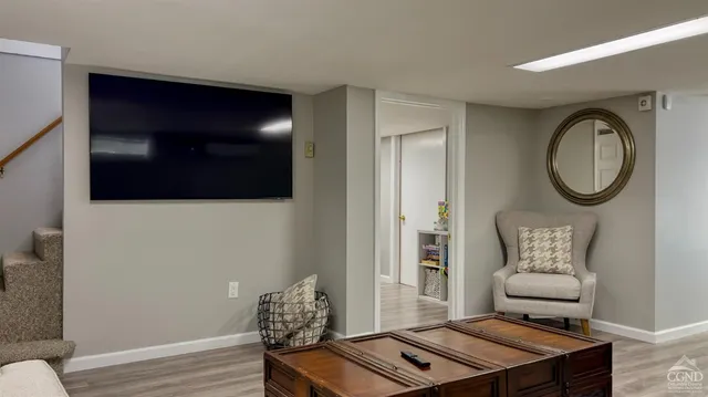 a view of a lake with houses