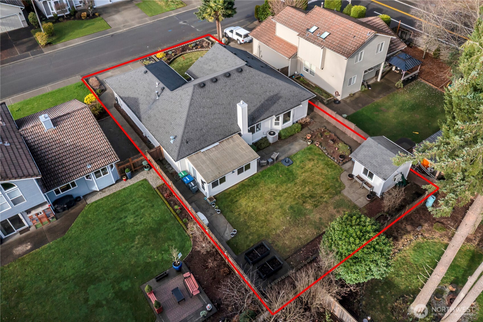 28012 236th Avenue Southeast Maple Valley, WA 98038 - Photo 38 of 39 an aerial view of a house with a big yard