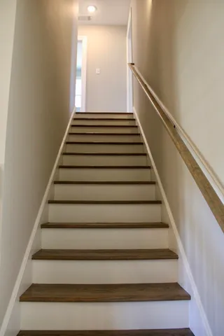 a view of a room that has a window in it