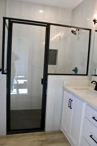 a close view of closet