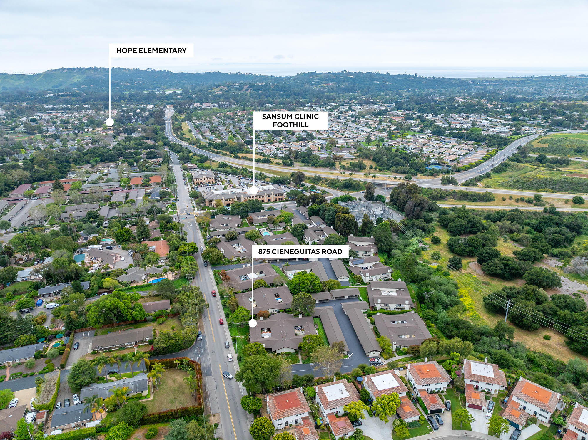 875 Cieneguitas Road Santa Barbara, CA 93110 - Photo 13 of 39 Aerial south - 875 Cieneguitas Rd 93110