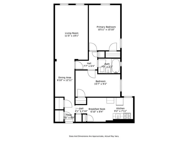 a picture of a bench in front of a door