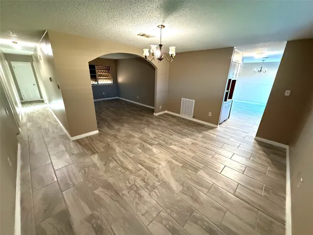 a view of a livingroom with a chandelier