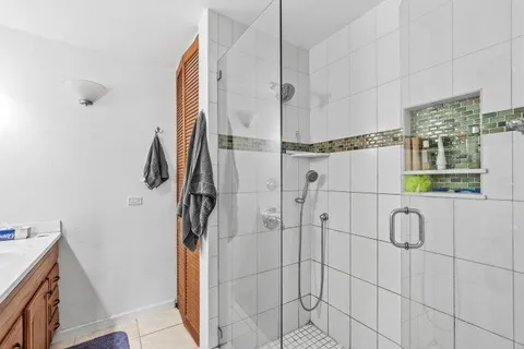 a bathroom with a shower