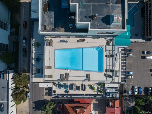 a view of a city with tall buildings