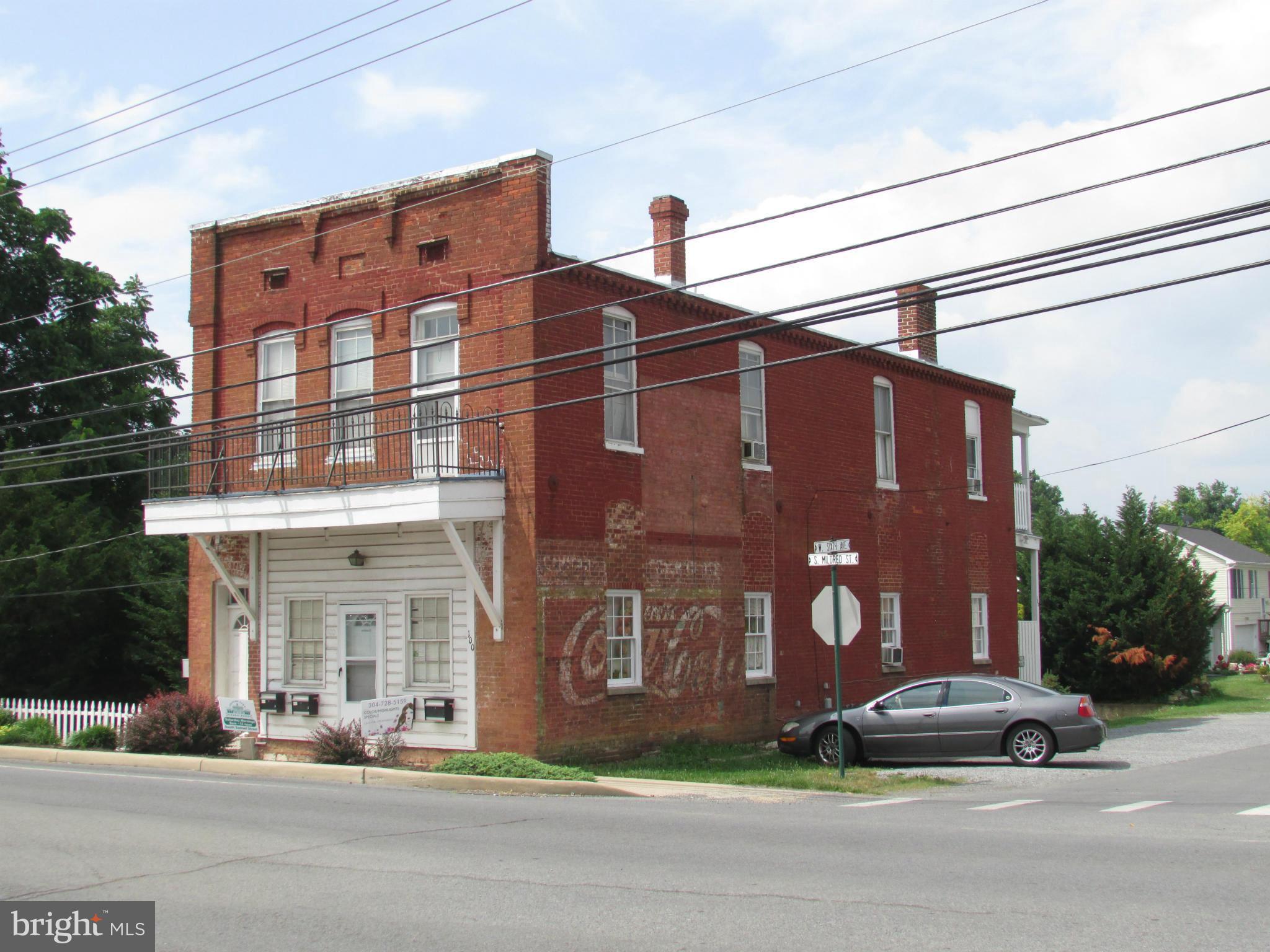 a front view of a building