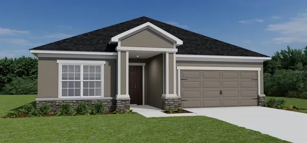 front view of a house with a yard
