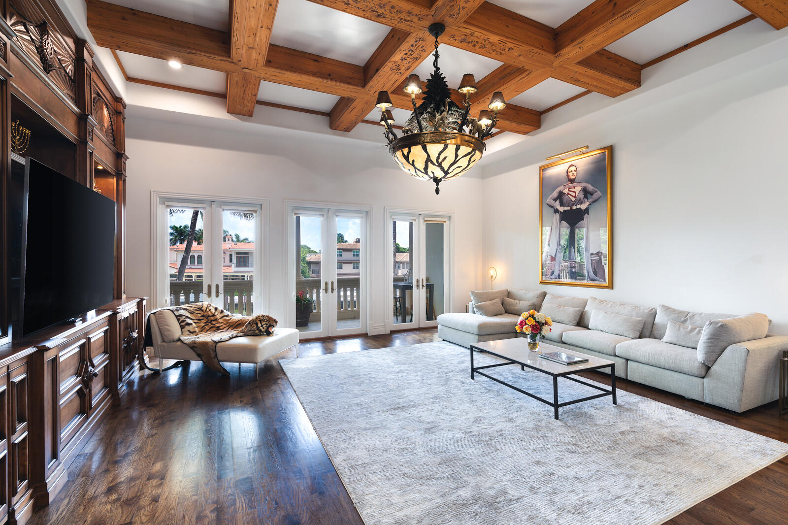700 Northeast 45th Road Boca Raton, FL 33431 - Photo 30 of 62 a living room with patio fireplace furniture and a flat screen tv