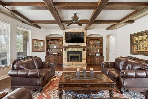 a living room with furniture