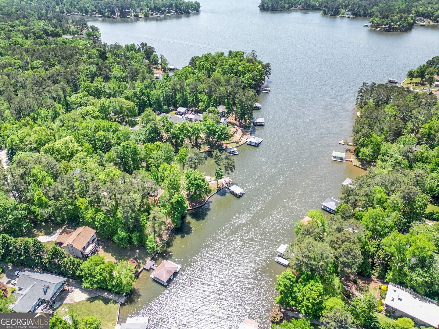 71 Canvasback Court Monticello, GA 31064 - Photo 13 of 79 an aerial view of a house with a yard and garden