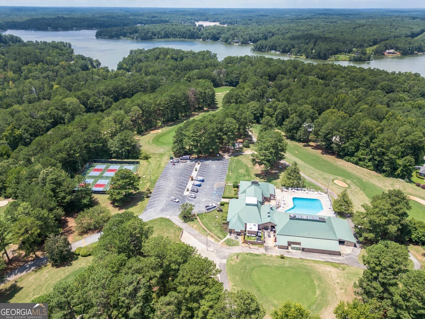 71 Canvasback Court Monticello, GA 31064 - Photo 68 of 79 an aerial view of house with yard swimming pool and outdoor seating