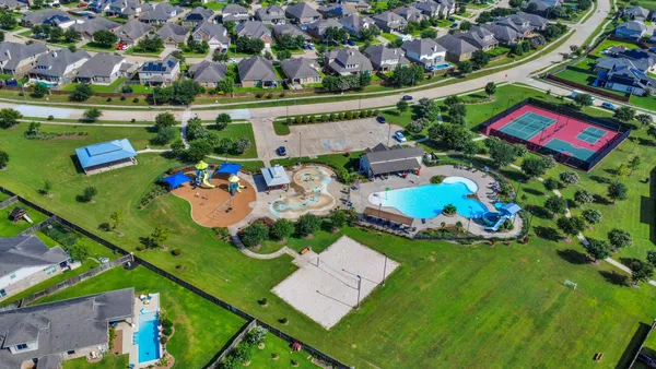 an aerial view of a city