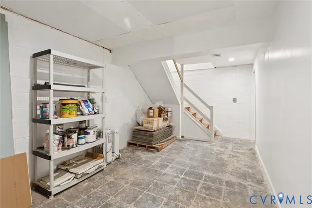 a view of an entryway with stairs