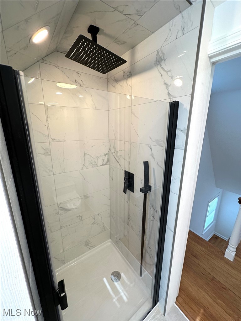 568 North Road Southeast Warren, OH 44484 - Photo 39 of 49 Bathroom with marble finishings, high end rain shower head & new vinyl floors