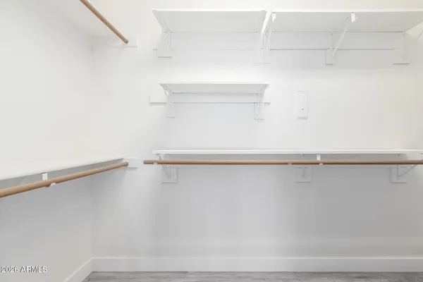 a close up view of racks on the wall