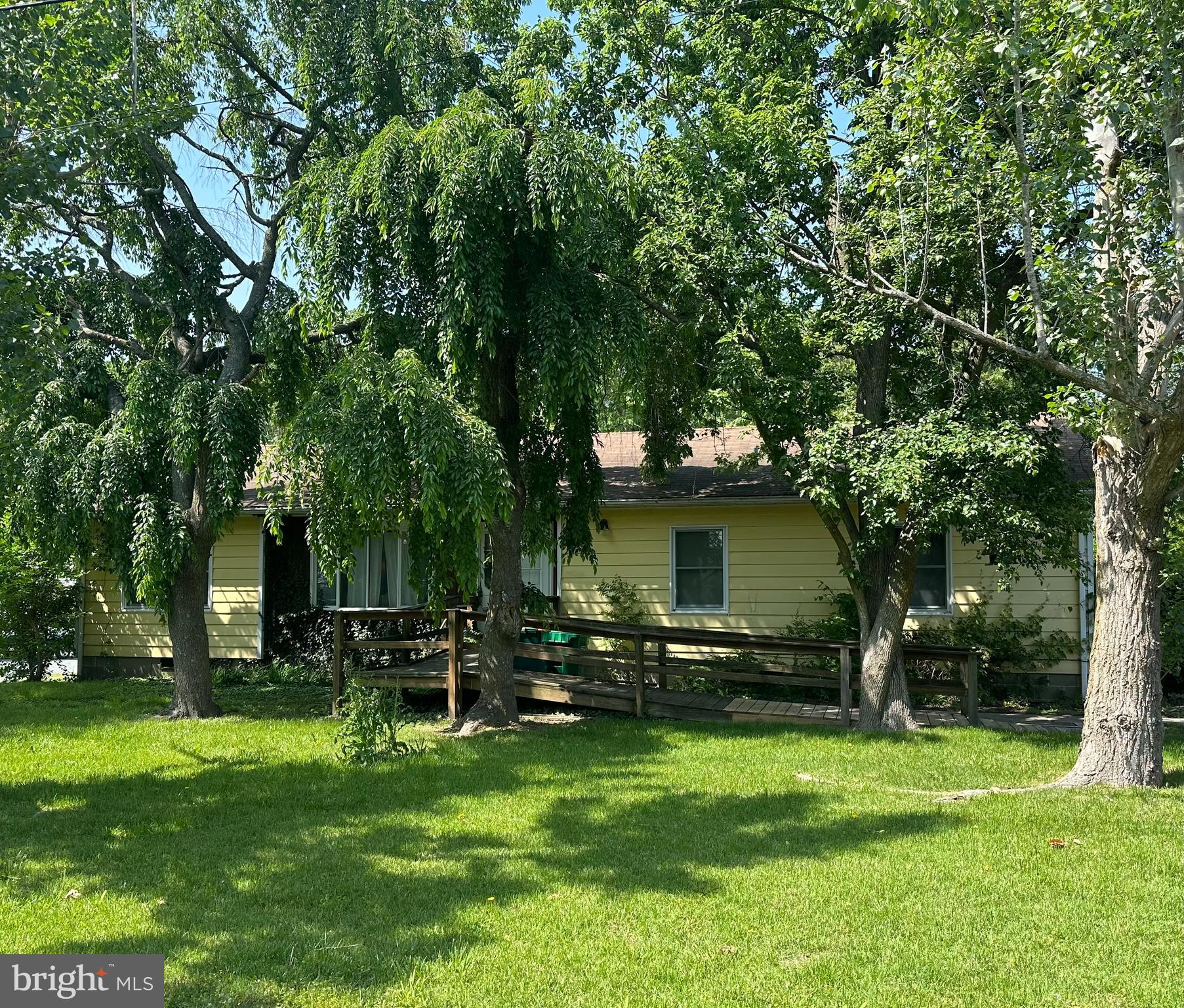 a front view of house with a garden