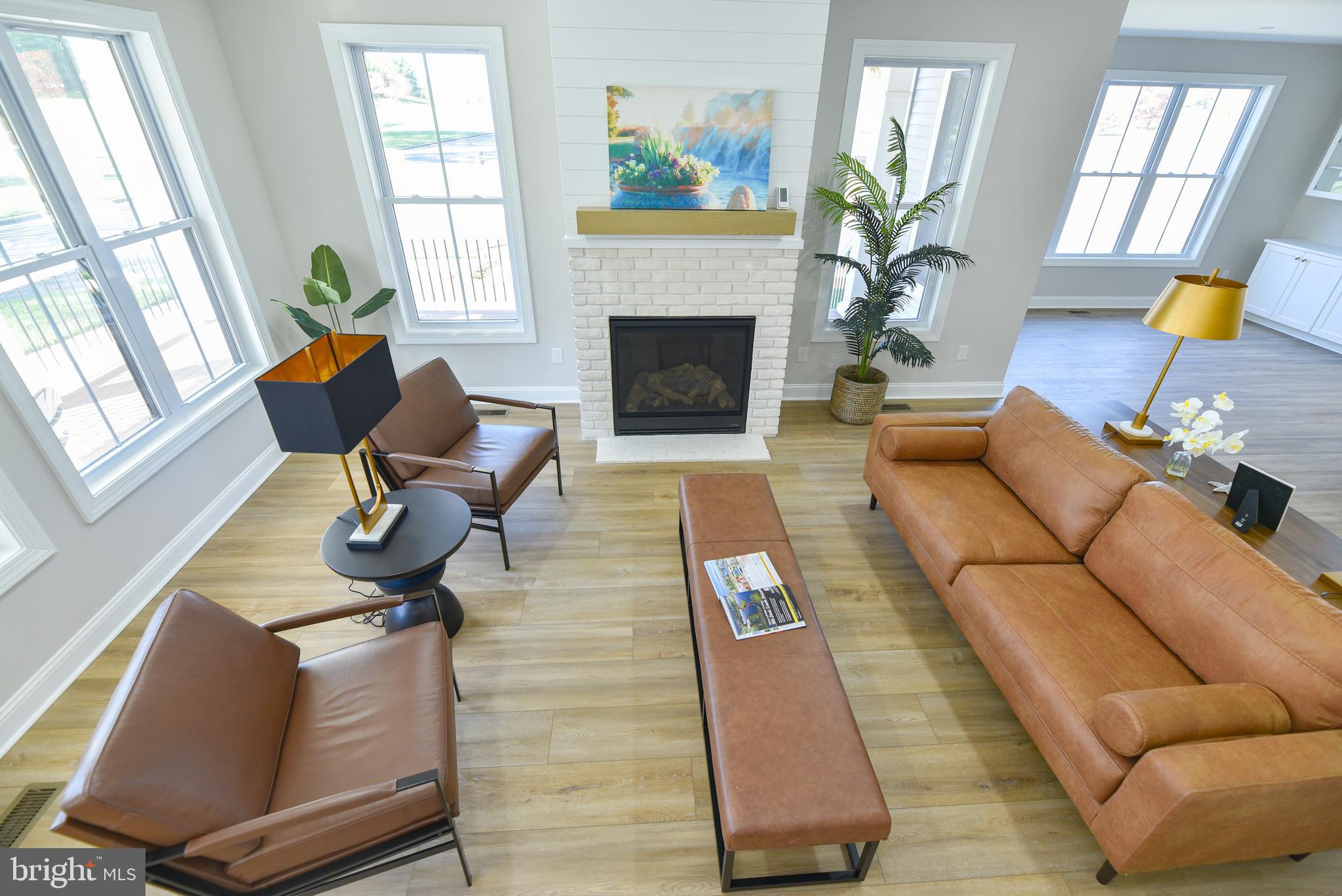 32667 Back Nine Way, Unit 3857 Long Neck, DE 19966 - Photo 62 of 74 a living room with furniture fireplace and a potted plant