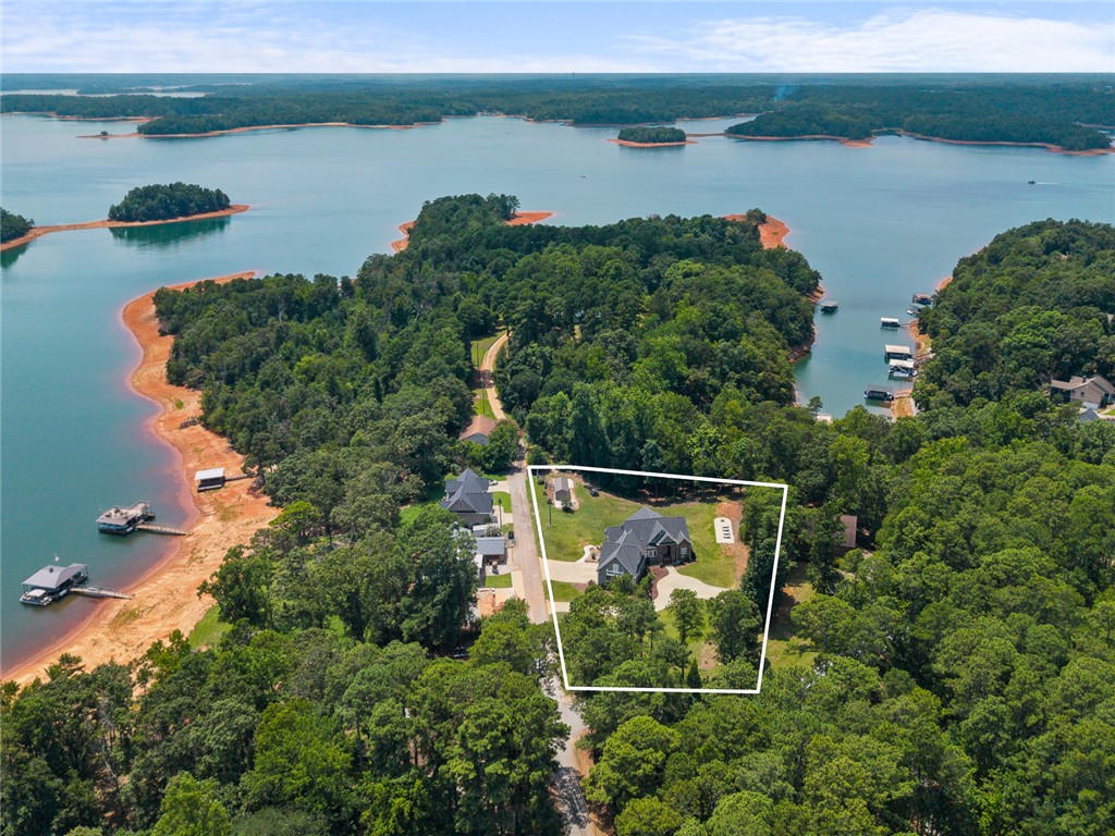 206 James Hare Road Anderson, SC 29626 - Photo 48 of 50 A tranquil lakeside retreat with lush greenery surrounds this picturesque property, offering direct water access.