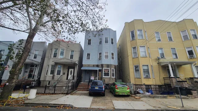 a front view of a multi story building