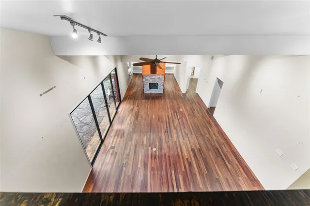 a view of entryway with wooden floor