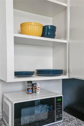 a room with a fireplace