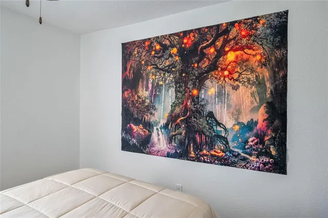 a view of a painting on the wall