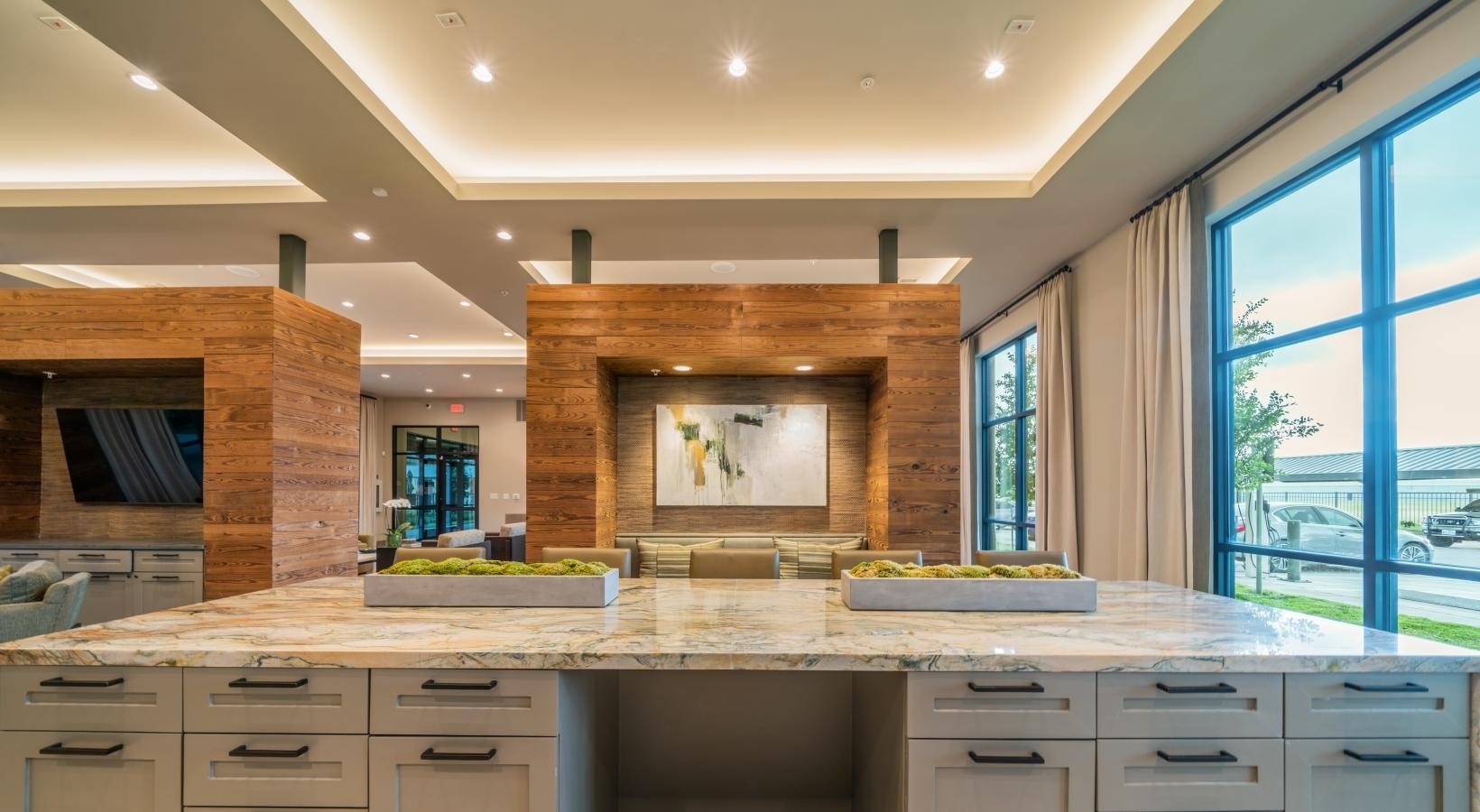 4647 Harvest Corner Drive, Unit 1114 Richmond, TX 77406 - Photo 29 of 34 a bathroom with a granite countertop sink and a large mirror