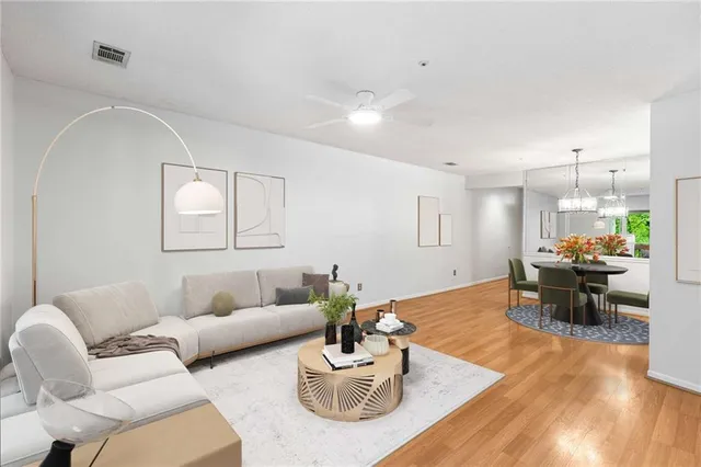 a living room with furniture