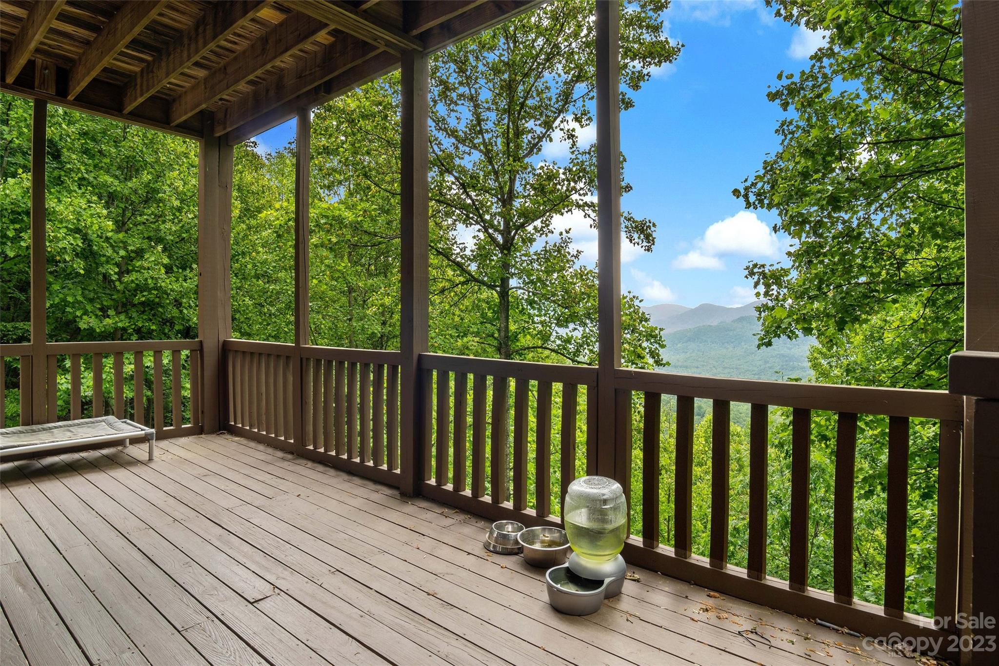 610 Creston Drive Black Mountain, NC 28711 - Photo 36 of 47 a view of balcony with wooden floor and fence